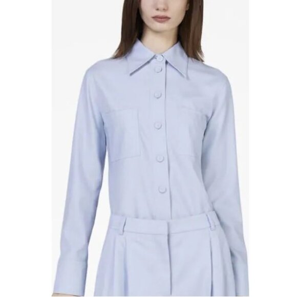 STELLA MCCARTNEY SHIRT WOMEN'S MED  (  pointed-collar flannel shirt  ) - Picture 3 of 5